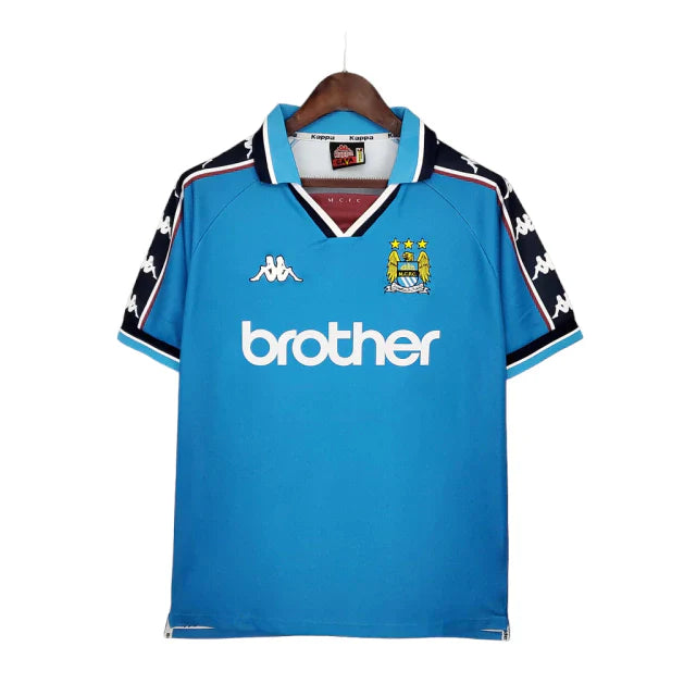 Camisa Retrô Manchester City Kappa 1997/98 Masculino Azul - Rezenha 10 FC