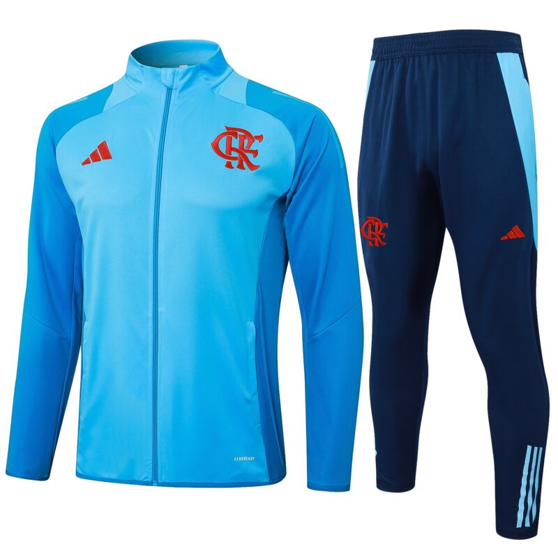 Conjunto Agasalho de Viagem Flamengo 25/26 - Azul Claro - Rezenha 10 FC
