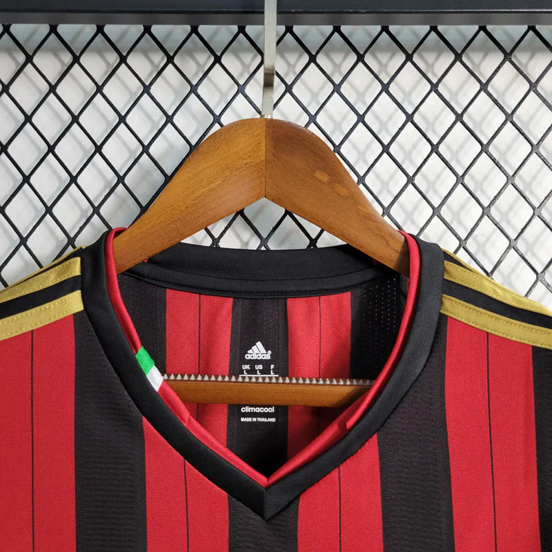 Camisa Retrô Milan I Adidas 2013/14 Manga Longa Vermelho e Preto - Rezenha 10 FC
