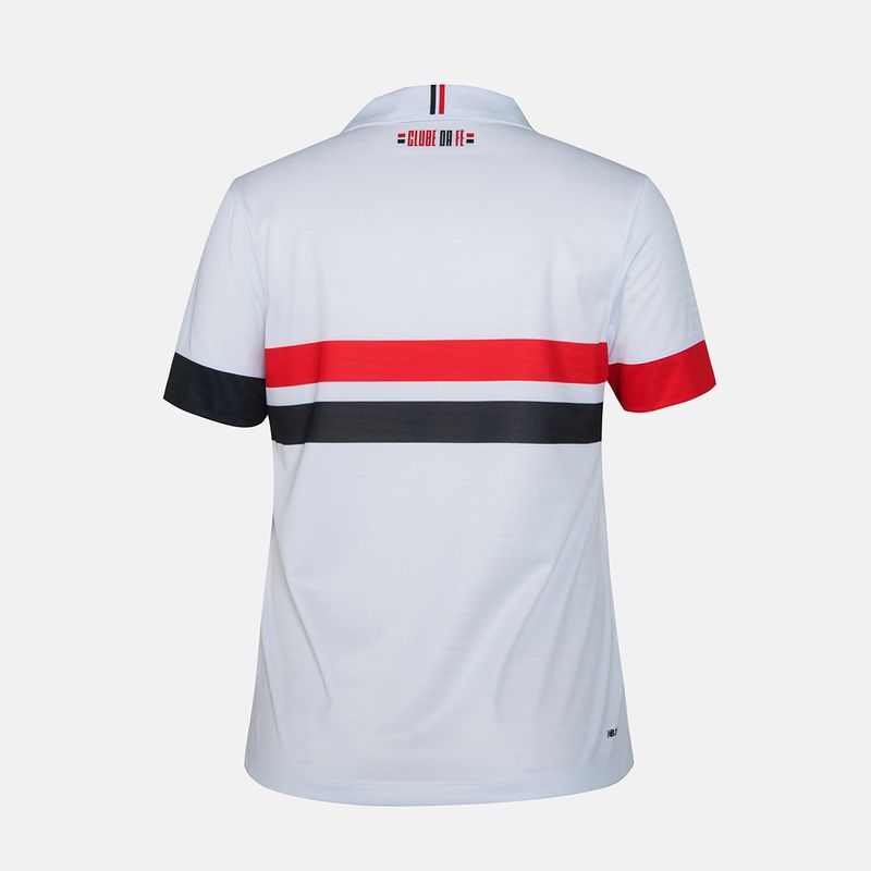 Camisa São Paulo Home 24/25 Torcedor New Balance Feminina - Branco e Vermelho - Rezenha 10 FC