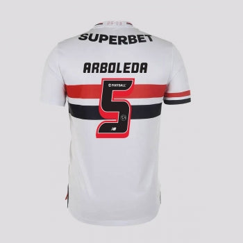Camisa São Paulo 25/26 Home New Balance Torcedor - Arboleda Nº5 - Rezenha 10 FC