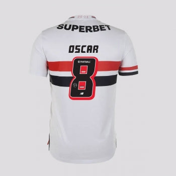 Camisa São Paulo 25/26 Home New Balance Torcedor - Oscar Nº8 - Rezenha 10 FC