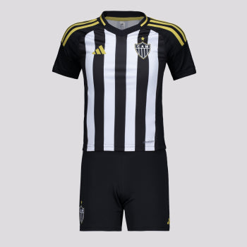 Conjunto Infantil Atlético Mineiro 25/26 Home Adidas - Preto e Branco - Rezenha 10 FC