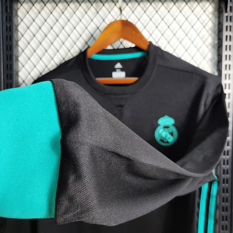 Camisa Retrô Real Madrid Manga Longa II  2017/18Adidas Torcedor Preto - Rezenha 10 FC