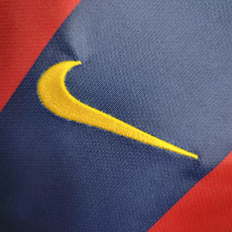 Camisa Retro Barcelona Nike Manga Longa 2014/15 Masculino Azul e Grená - Rezenha 10 FC