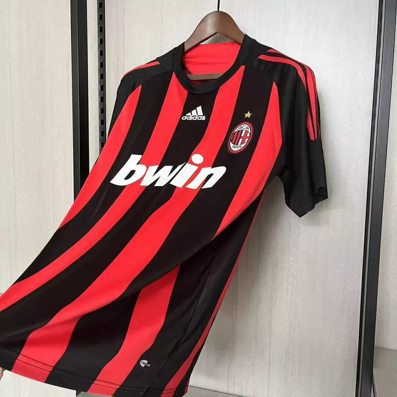 Camisa Retrô Milan Adidas 2008/09 Masculino Vermelha e Preta - Rezenha 10 FC