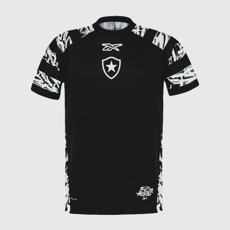 Camisa Pré-Jogo Botafogo 25/26 Reebok Torcedor - Preta - Rezenha 10 FC