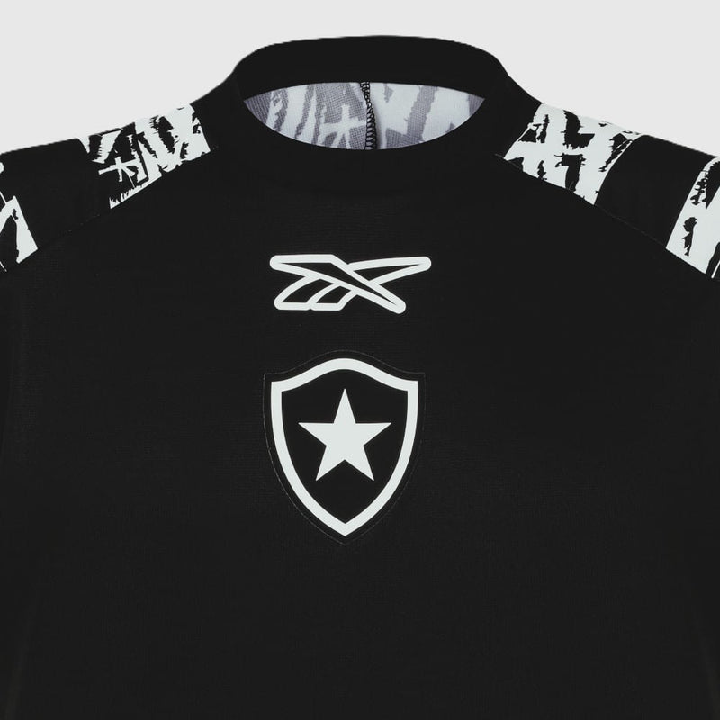 Camisa Pré-Jogo Botafogo 25/26 Reebok Torcedor - Preta - Rezenha 10 FC