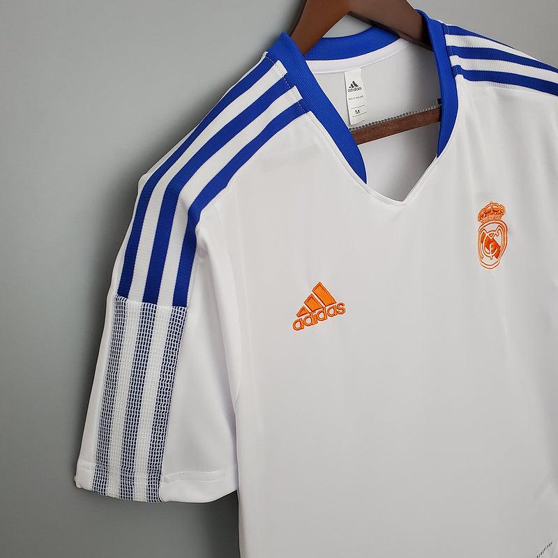 Camisa Real Madrid Treino 2021/22 Adidas Retrô - Branca - Rezenha 10 FC