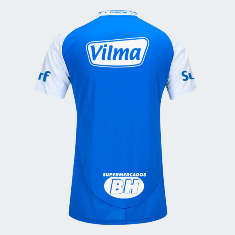 Camisa Feminina Cruzeiro 25/26 Home Adidas Torcedor Com Patrocínios - Azul - Rezenha 10 FC