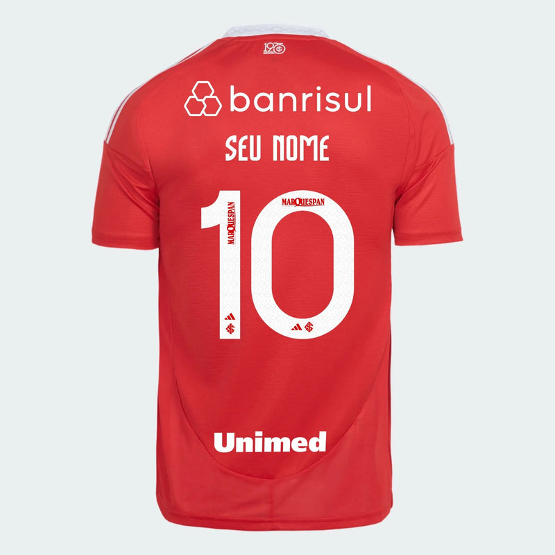 Camisa Internacional 25/26 Home Adidas Torcedor Com Patrocínios - Vermelha - Rezenha 10 FC