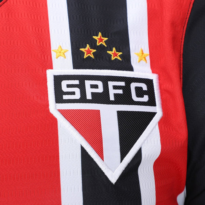 Camisa São Paulo Away 24/25 Torcedor New Balance Masculina - Vermelho e Branco - Rezenha 10 FC