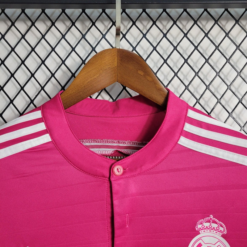 Camisa Retrô Real Madrid Manga Longa III Third Adidas 2014/15 Masculino Rosa - Rezenha 10 FC