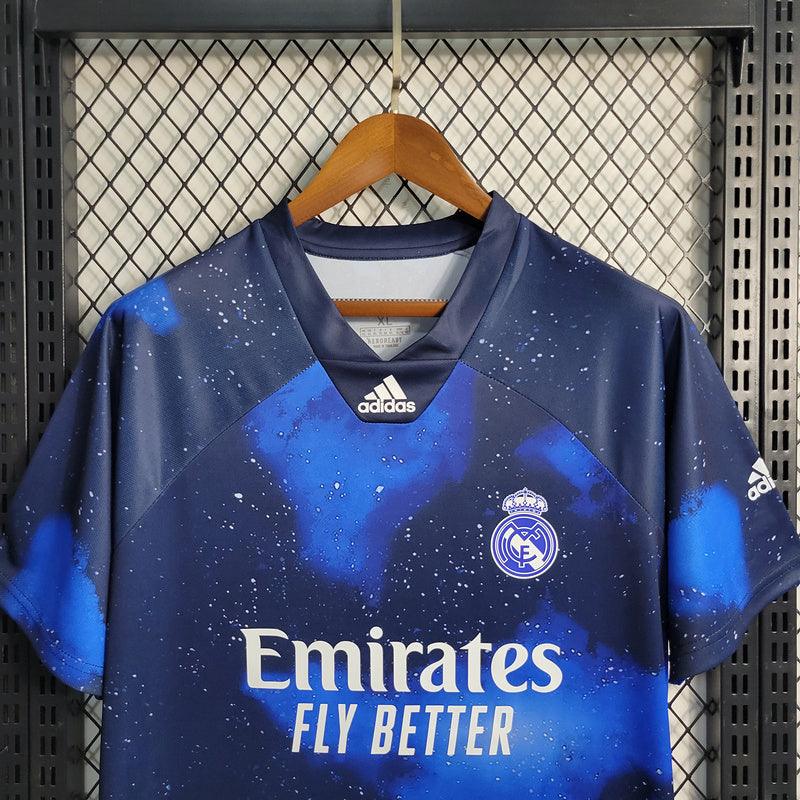 Camisa Real Madrid Especial 2018/19 Adidas Retrô - Azul Galáxia - Rezenha 10 FC
