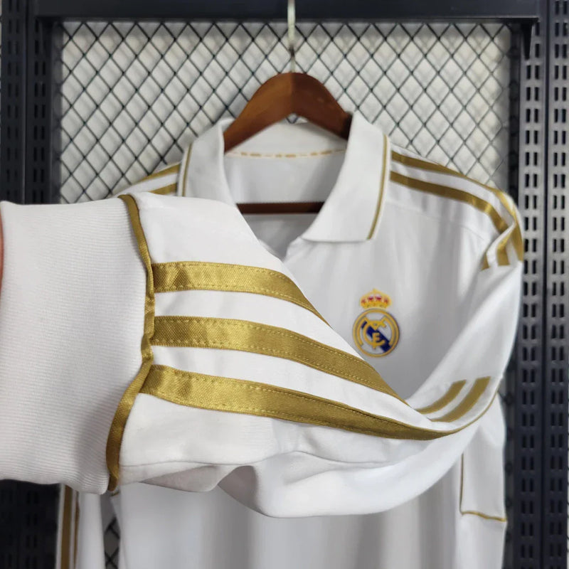 Camisa Retrô Real Madrid Manga Longa I Home Adidas 2011/12 Masculino Branco - Rezenha 10 FC