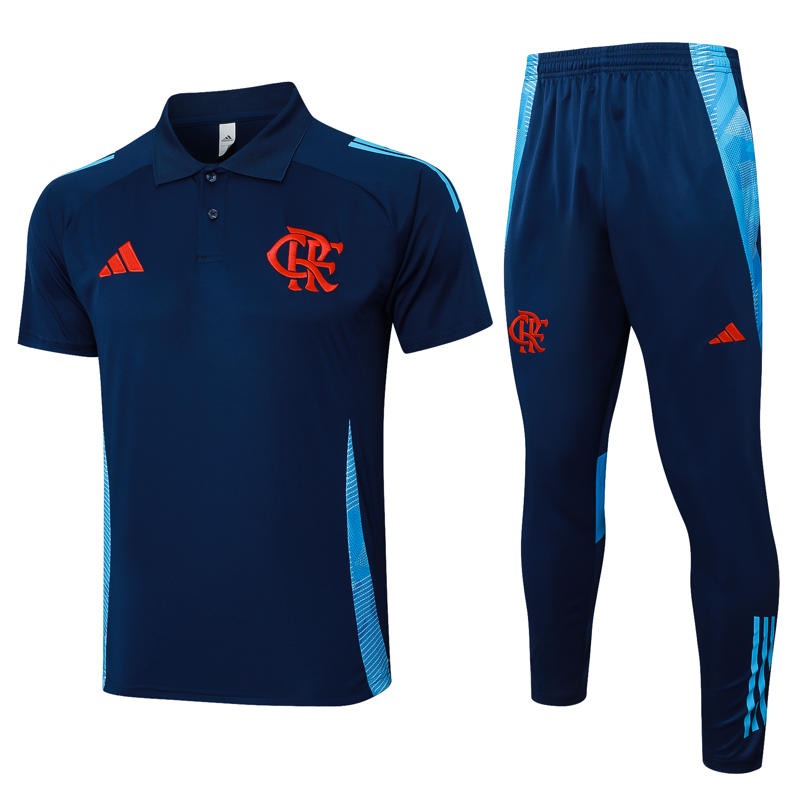 Conjunto Polo de Treino Flamengo 25/26 - Azul Escuro - Rezenha 10 FC
