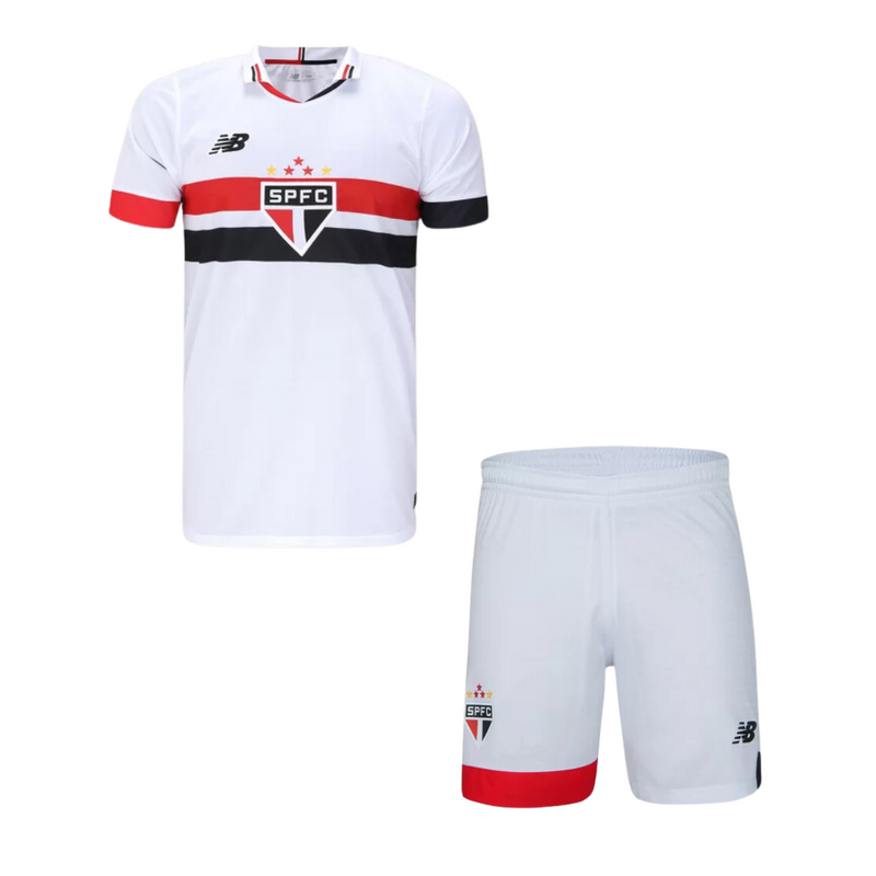 Conjunto Infantil São Paulo Home 24/25 New Balance Torcedor - Rezenha 10 FC