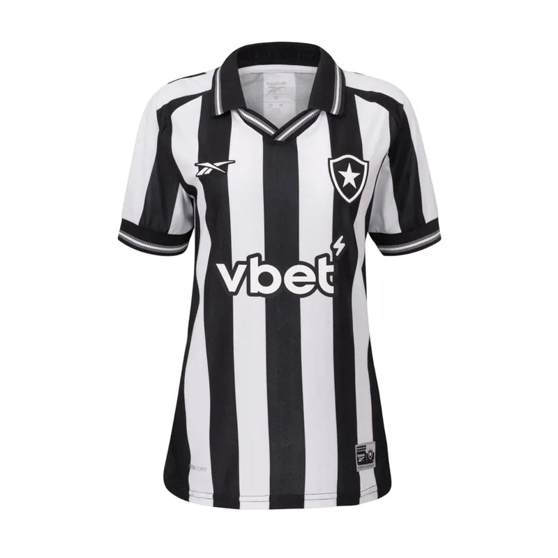 Camisa Feminina Botafogo 25/26 Rebook Home Torcedor - Preta e Branca - Rezenha 10 FC