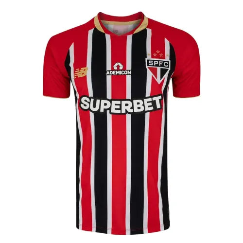 Camisa São Paulo Away Masculina 25/26 Torcedor New Balance - Vermelha e Preta - Rezenha 10 FC