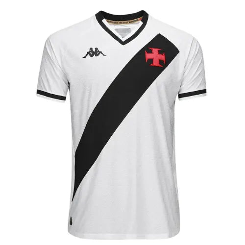 Camisa Vasco 25/26 Away Kappa Torcedor - Branca e Preta - Rezenha 10 FC