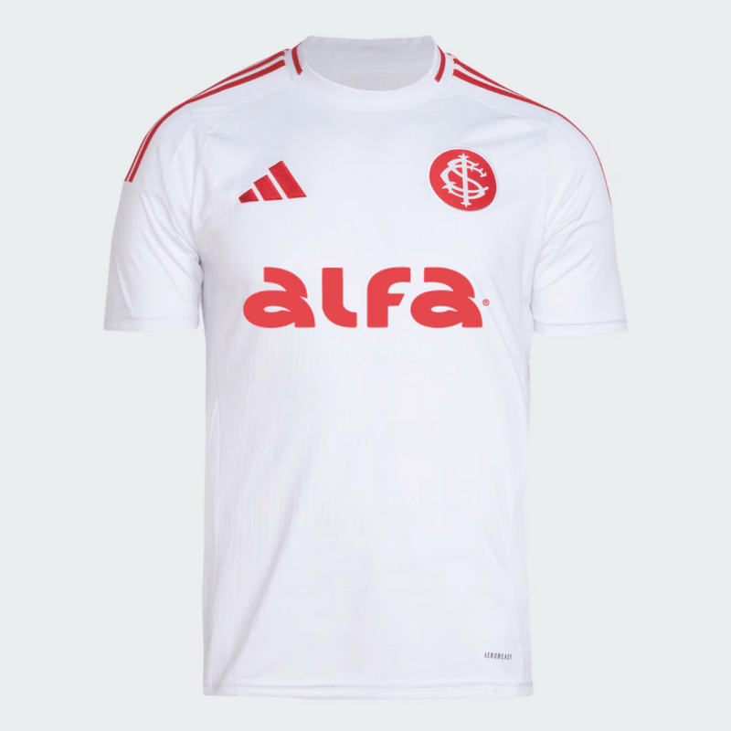 Camisa Internacional 25/26 Away Adidas Torcedor Com Patrocínios - Branca - Rezenha 10 FC