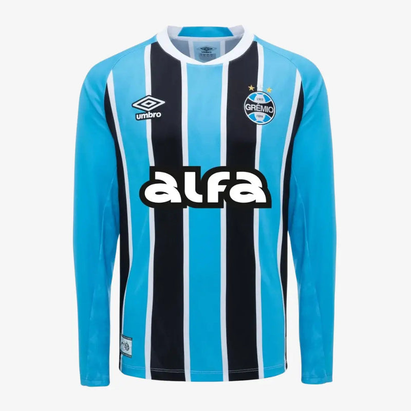 Camisa Grêmio Manga Longa 25/26 Home Umbro Torcedor - Azul - Rezenha 10 FC