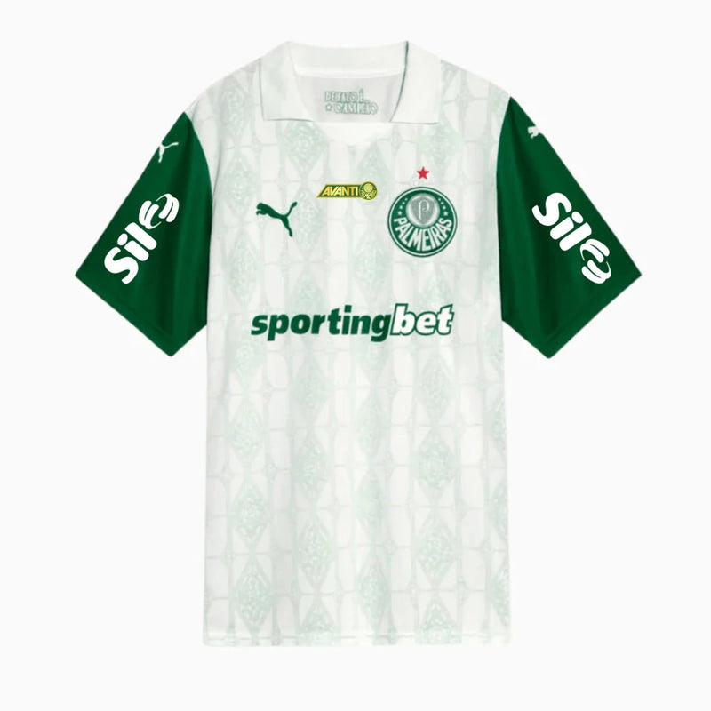 Camisa Palmeiras 25/26 Away Puma Torcedor Com Patrocínios - Branca - Rezenha 10 FC