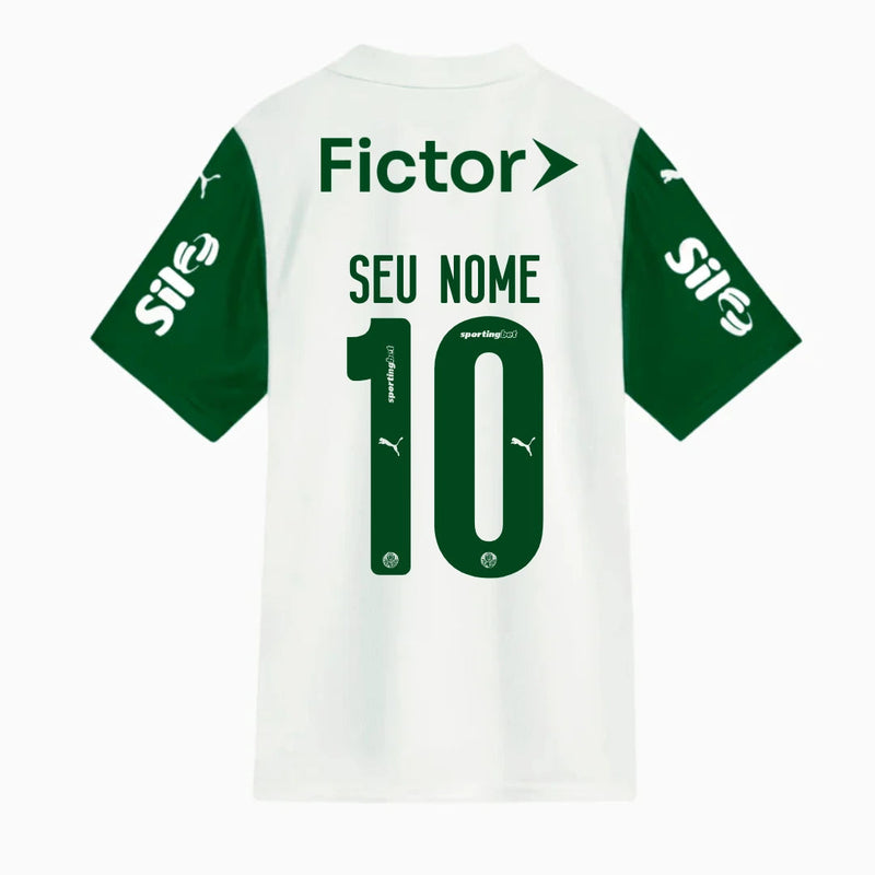 Camisa Palmeiras 25/26 Away Puma Torcedor Com Patrocínios - Branca - Rezenha 10 FC