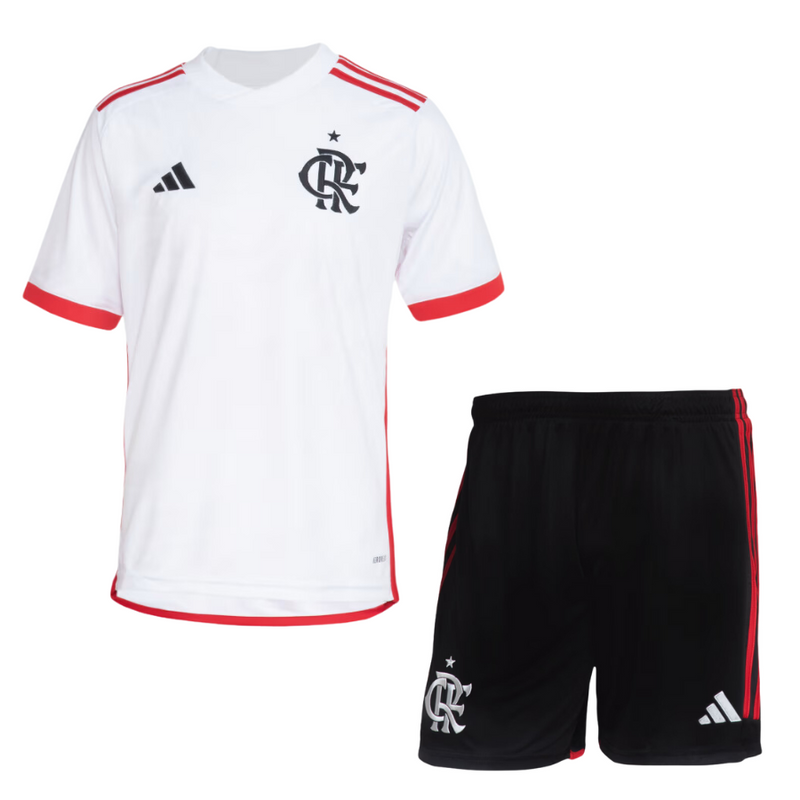 Conjunto Infantil Flamengo Adidas Away Torcedor 24/25 - Rezenha 10 FC