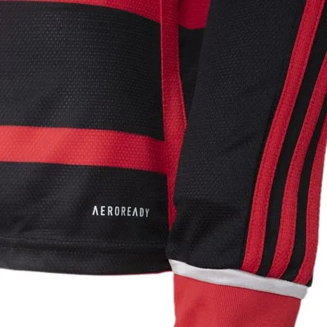Camisa Flamengo Manga Longa Home 24/25 Torcedor Adidas Masculina - Vermelho e Preto - Rezenha 10 FC