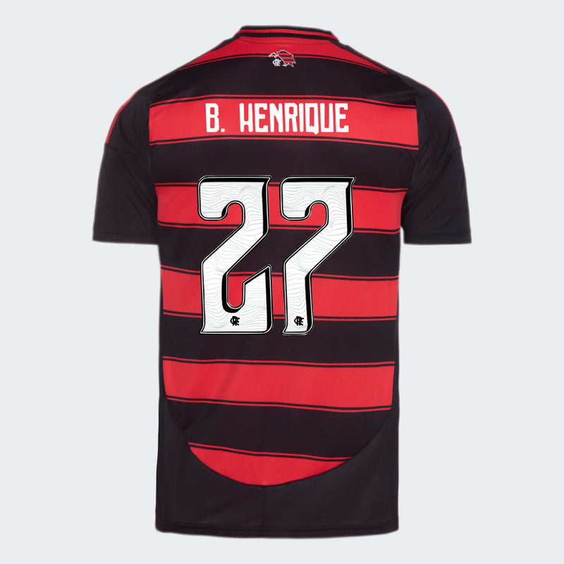 Camisa Flamengo 25/26 Home Adidas Torcedor - B. Henrique Nº27 - Rezenha 10 FC