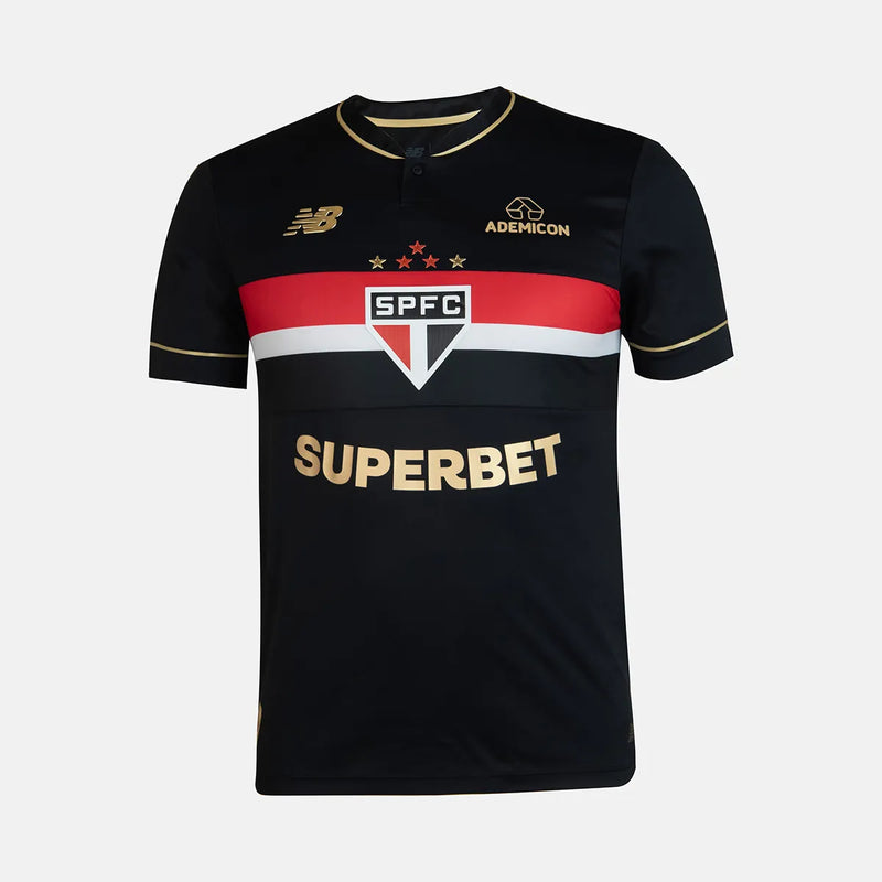 Camisa Comemorativa SPFC 2025/26 New Balance - Versão Torcedor - Preta