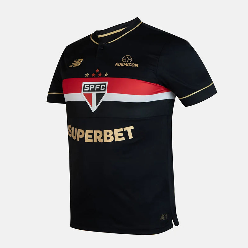 Camisa Comemorativa SPFC 2025/26 New Balance - Versão Torcedor - Preta