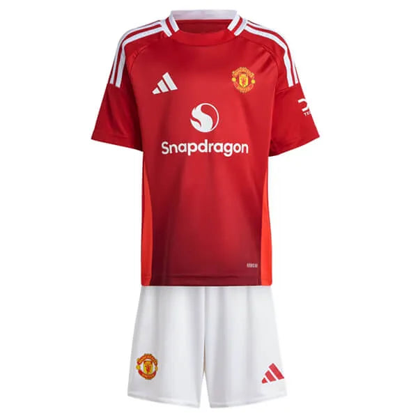Conjunto Infantil Manchester United 25/26 Home Adidas - Vermelho - Rezenha 10 FC