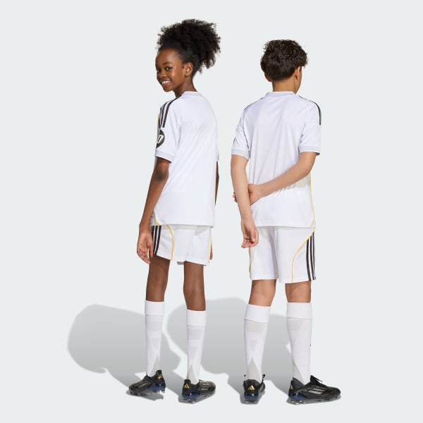 Conjunto Infantil Real Madrid 25/26 Home Adidas - Branco - Rezenha 10 FC