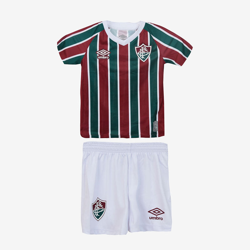 Conjunto Infantil Fluminense 25/26 Home Umbro - Vinho e Verde - Rezenha 10 FC