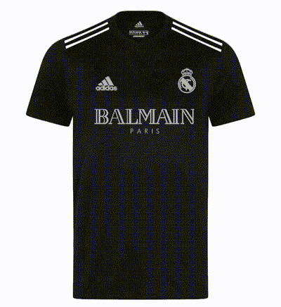 Camisa Real Madrid x Balmain Refletiva Torcedor Adidas 2023/24 - Preta - Rezenha 10 FC