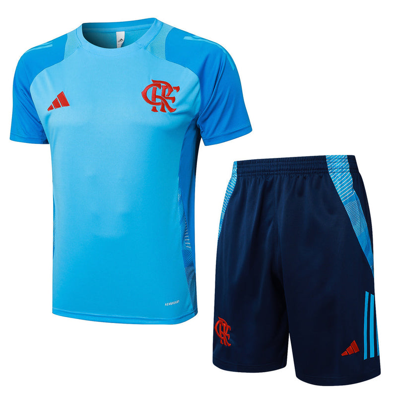Conjunto de Treino Flamengo 25/26 Adidas - Azul Claro - Rezenha 10 FC