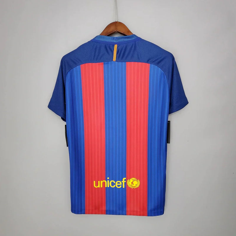 Camisa Retrô Barcelona I Home Nike 2016/17 Masculino Azul Grená - Rezenha 10 FC