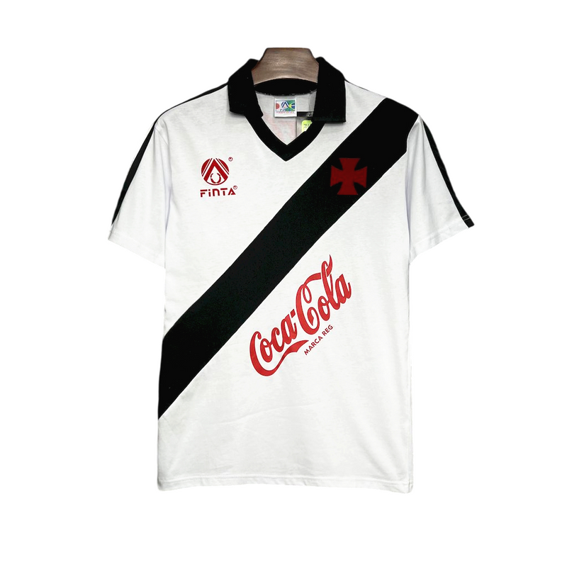 Camisa Retrô Vasco da Gama Away 1988/89 Finta Masculino - Branco - Rezenha 10 FC