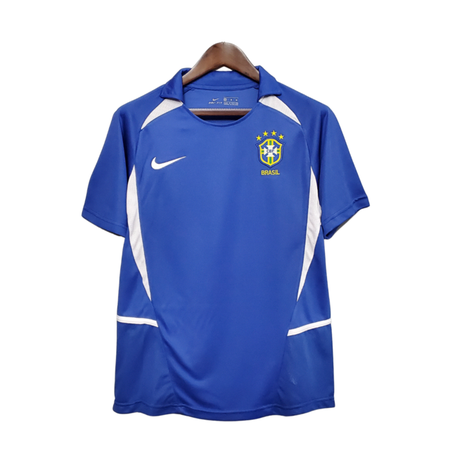 Camisa Retrô 2002 Seleção Brasileira II Nike Masculina - Azul - Rezenha 10 FC
