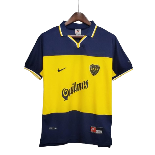 Camisa Boca Juniors Retrô Nike 1998/99 - Azul e Amarelo - Rezenha 10 FC