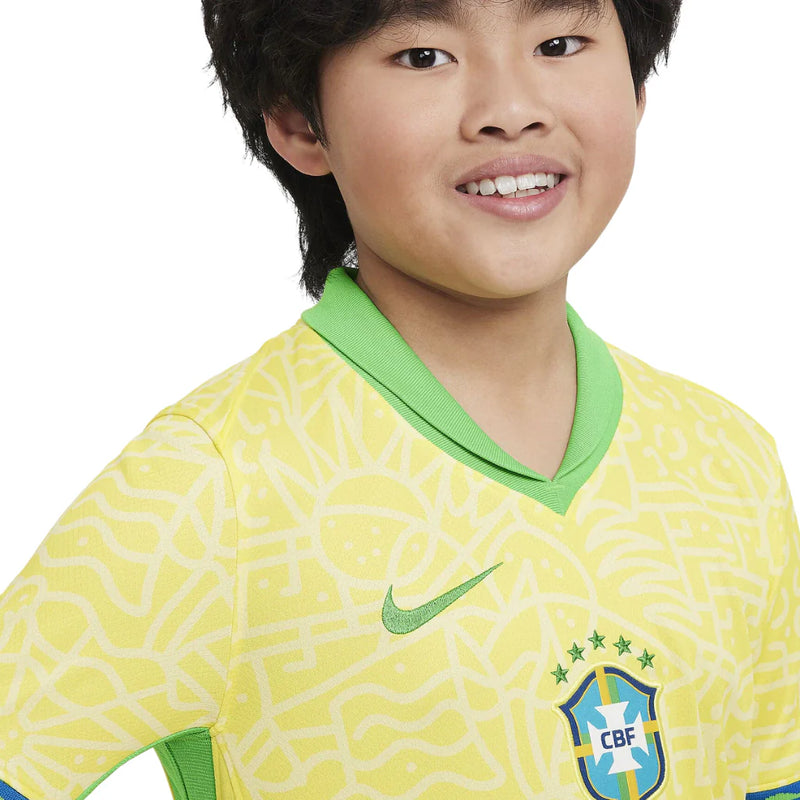 Conjunto Infantil Brasil Home Nike Torcedor 24/25 - Rezenha 10 FC