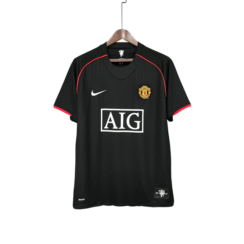 Camisa Retrô Manchester United III Third Nike 2007/08 Masculino Preta - Rezenha 10 FC