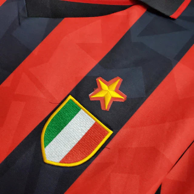 Camisa Milan Retrô 1993/1994 Vermelha e Preta - Lotto - Rezenha 10 FC