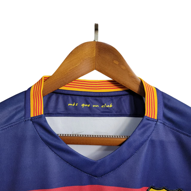 Camisa Retro Barcelona I Home Nike 2015/16 Masculino Azul e Grená 15/16 - Rezenha 10 FC