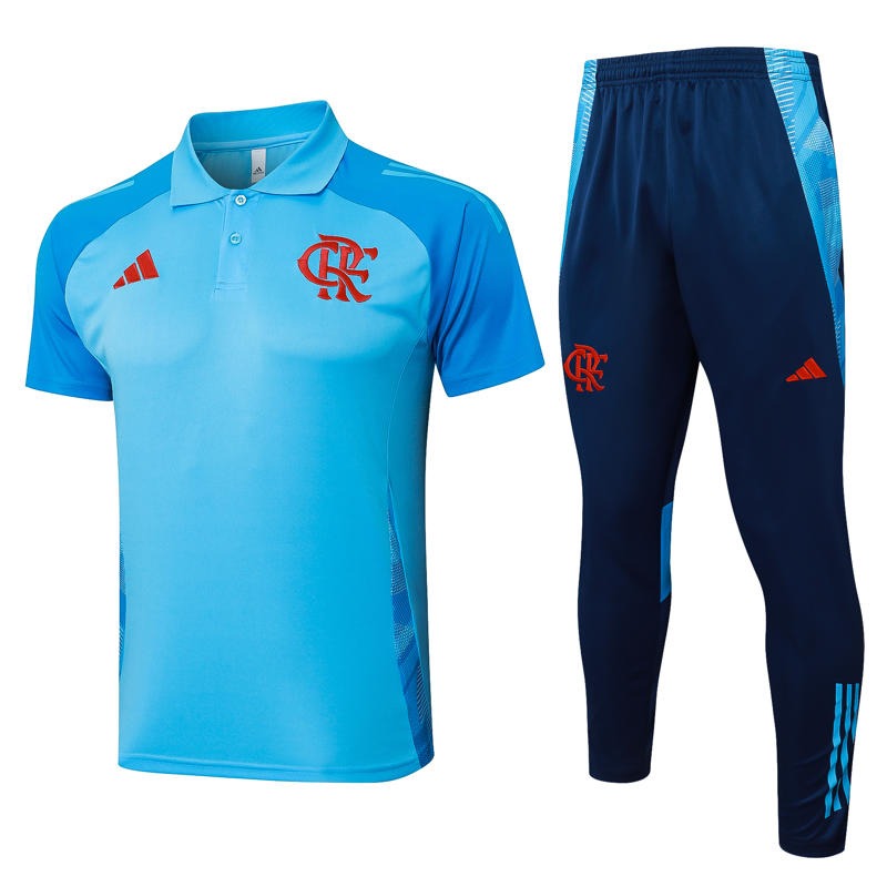 Conjunto Polo de Treino Flamengo 25/26 - Azul Claro - Rezenha 10 FC