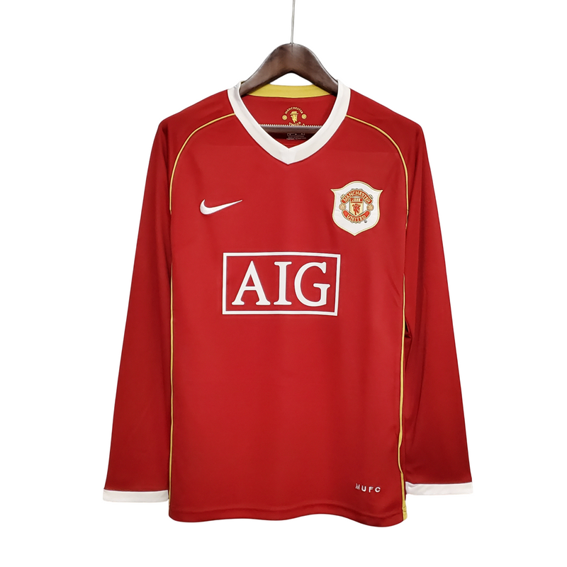 Camisa Retro 06/07 Manchester United Manga Longa Home Nike Torcedor - Vermelho - Rezenha 10 FC