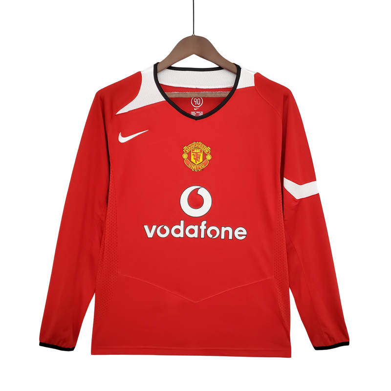 Camisa Retro Manchester United Manga Longa 04/06 Home Nike Torcedor - Vermelho - Rezenha 10 FC