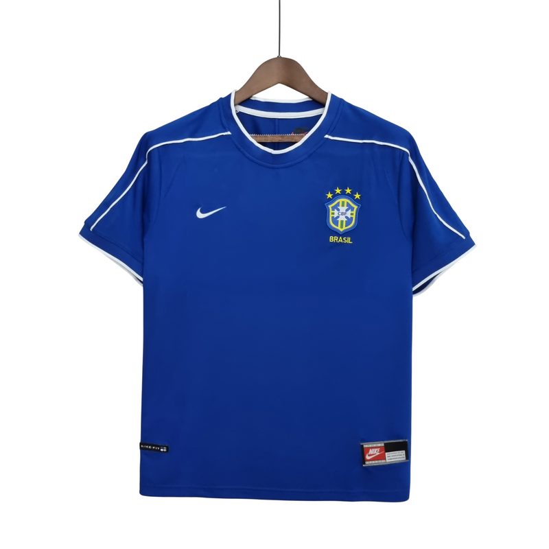 Camisa Retro 1998 Brazil Away Nike Torcedor - Azul - Rezenha 10 FC